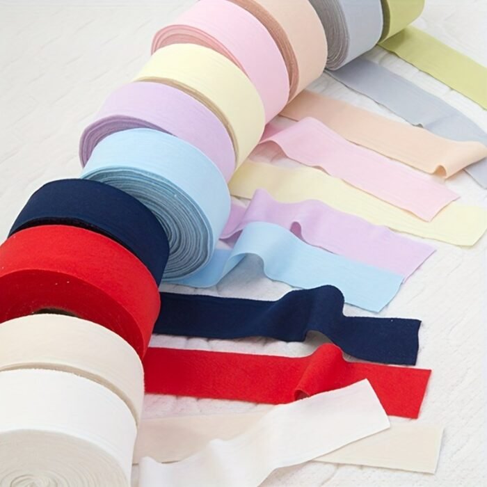 1 Roll, 1.8Meter/Length 1" (25Mm) Elastic Band Multicolor Fold Over Spandex Elastic Ribbon For Sewing Lace Trim Waist Band Garment Accessory - Image 8