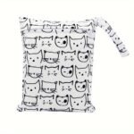 1Pc Asenappy Large Wet Bag - Durable Polyester Diaper, Swimwear, Laundry Pouch With Zipper - Ideal For Travel, Makeup, Toiletries Storage - Colorful Cartoon Designs For Women, Travel Organizer|Playful Design|Zippered Pouch - Image 8