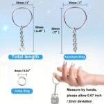 10/20/30/40/60Pcs Split Keyrings With Chains, Silvery Key Chains Rings Parts With Open Jump Ring Bulk 1 Inch/25Mm For Diy Craft Keychains Making Small Business Supplies - Image 6