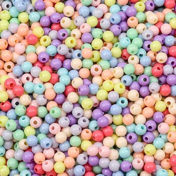 0.4Cm 0.157In Mixed Colors Acrylic Candy Round Beads For Necklace And Bracelet Making, Crafting Supplies, Vibrant Rainbow Colors, Ideal For Diy Jewelry Making - Image 9