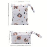 Asenappy 2Pcs Rainbow Print Cloth Wet Bag Christmas - Image 2