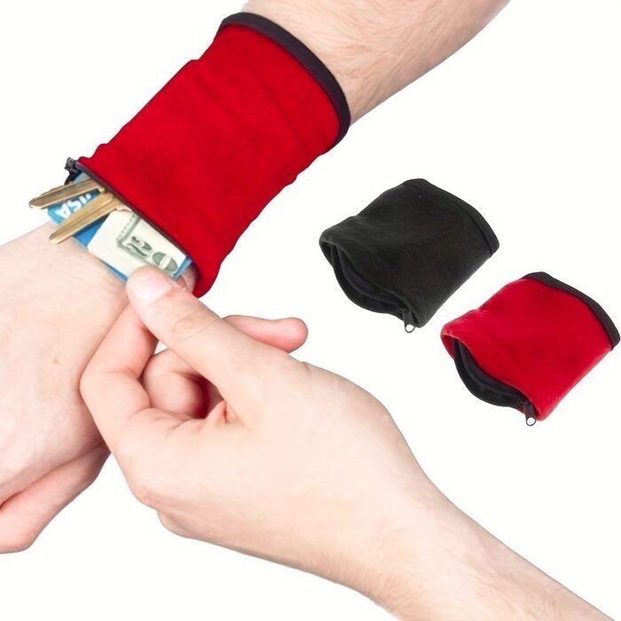 1Pc Men'S Small Sports Wristband Purse, Key Bag Sweat-Absorbent Wristband, Multi-Functional Wrist Bag Christmas Gift - Image 8
