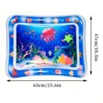 1Pc Inflatable Jellyfish Play Mat - Underwater Ocean Theme With Colorful Sea Creatures, Blue Pvc Crawling Pad For Youngsters & Youngsters, Promotes Motor Skills & Fun Learning, Interactive Play Mat | Colorful Crawling Pad | Durable Pvc Material, Inflatable Toys - Image 2