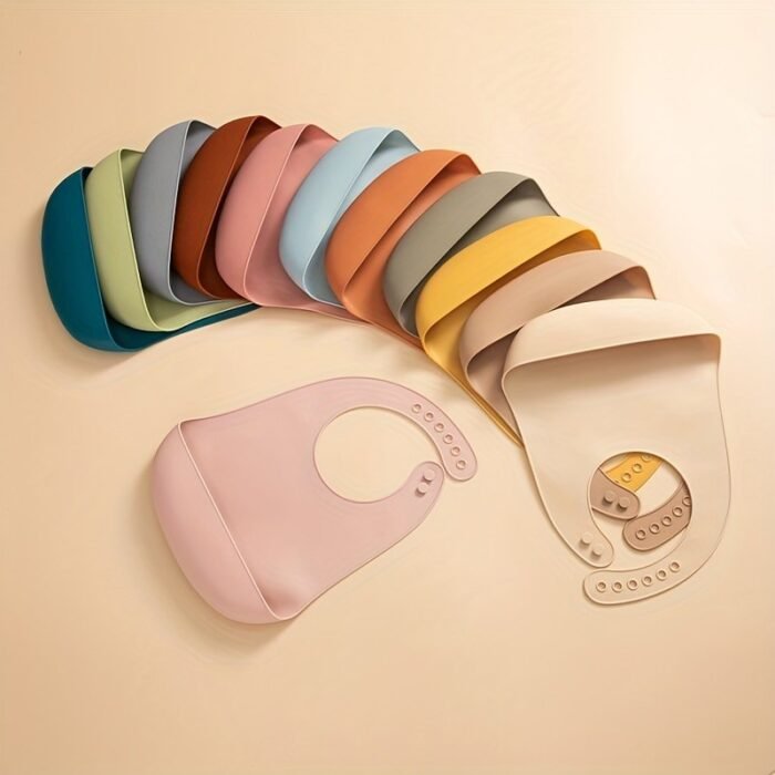 1 Pc Silicone Baby Bibs Infant Solid Color Bib Waterproof Soft Adjustable Children Feeding Cloths For Babies Accessories - Image 1