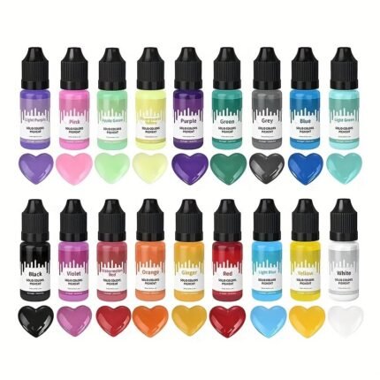 10Ml 0.34Oz/Bottle Makaron Solid Color Epoxy Resin Pigments Liquid Colorant Dye Epoxy Resin Dye For Resin Molds Jewelry Making Resin Casting Molds