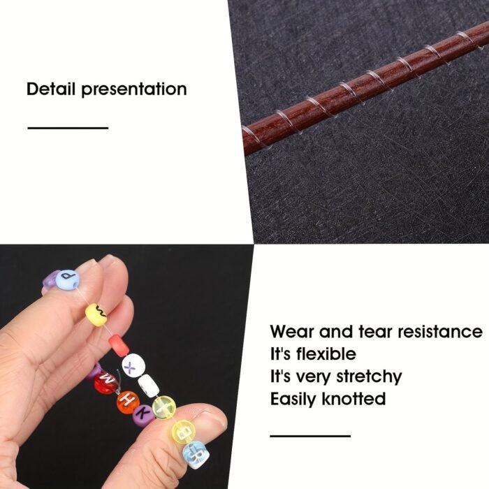 1 Roll Clear Elastic Beading Cords & Threads 1-Pack Clear Elastic Beading Cords & Threads, 0.4Mm-1.0Mm Diameter, Stretchy String For Diy Jewelry Making, Necklace, Bracelet, Clay Bead String Supplies - Image 14