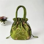 1Pc Elegant Floral Embroidered Clutch For Women - Chic Drawstring Bucket Bag With Polyester Lining, Perfect For Coins & Phone, Available In White & Pink, Cute Purse - Image 16