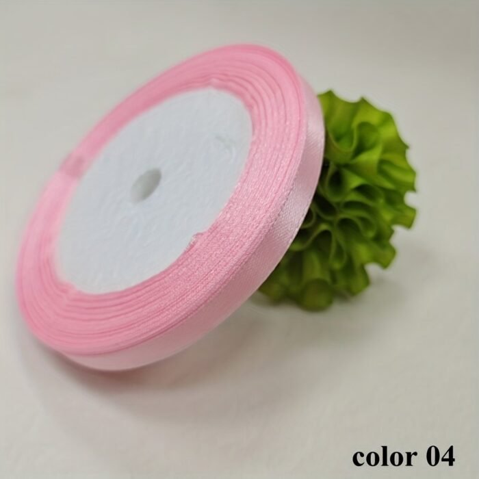 1 Roll 25 Yards 6Mm Wide Satin Ribbon Ribbon Wedding Festival Decoration With Flowers Gift Wrapping With Bow Diy Making - Image 5