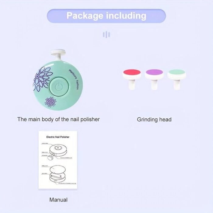 (Without Battery)3Pcs Electric Baby Nail Trimmer Kid Nail Polisher Tool Infant Manicure Scissors Baby Hygiene Kit Baby Nail Clipper Christmas Halloween Thanksgiving Children'S Gifts - Image 9