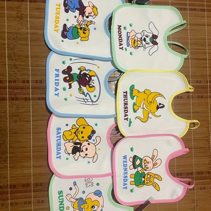 One-Week Non-Repeating, Drawstring High Quality, Washable, Reusable Newborn Burp Cloth - Image 4