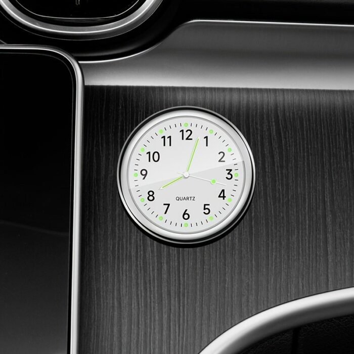 1Pc Glow Decorative Clock Car Clock Mini Quartz Analog Car Dashboard Time Stick-On Clock Watch For Car Decoration Exclusive For High-End Cars - Image 8