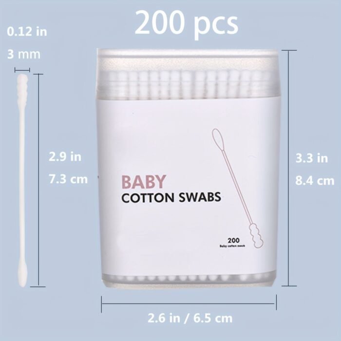 200Pcs Baby Cotton Swabs For Newborn, Babies, Kids, 100%, Safe For Baby - Image 2