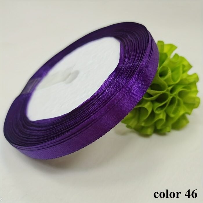 1 Roll 25 Yards 6Mm Wide Satin Ribbon Ribbon Wedding Festival Decoration With Flowers Gift Wrapping With Bow Diy Making - Image 21