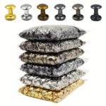 100 Sets 6X6Mm Metal Double Cap Rivets Stud Round Nail Rivet For Leathercraft Accessories Repair Shoes Bag Belt Clothing Garment