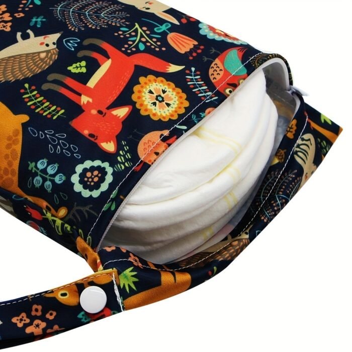 1Pc Black Animals Print 20*25Cm Small Reusable Wet Bag - Image 6