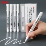 2Pcs White Paint Waterproof Marking Pen, Suitable For Diy Graffiti, Wood, Glass, Painting, Faux Leather, And Ledger Marking Pens Birthday Gift Christmas Halloween New Year'S Gifts, Gift For Friends! Easter Gift