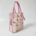 1Pc Elegant Floral Embroidered Clutch For Women - Chic Drawstring Bucket Bag With Polyester Lining, Perfect For Coins & Phone, Available In White & Pink, Cute Purse - Image 2