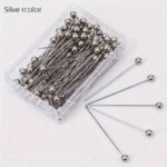 100Pcs Metal Four-Color Positioning Needles, Colorful Plastic Boxed Bead Needles, Flower Packaging Material Large Head Needles, Fixed Sewing Pins For Tailors, Jewelry Diy - Image 6