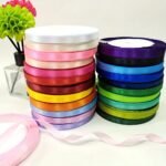1 Roll 25 Yards 6Mm Wide Satin Ribbon Ribbon Wedding Festival Decoration With Flowers Gift Wrapping With Bow Diy Making