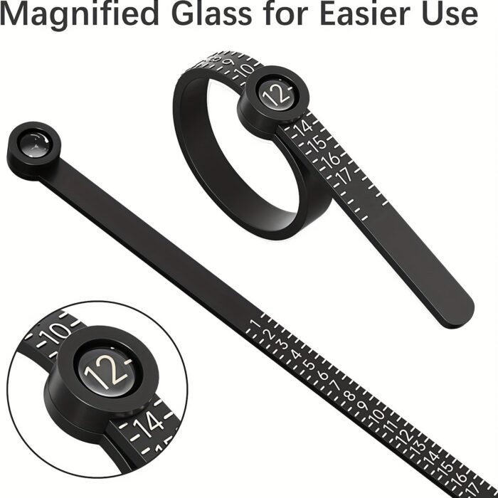 1Pc Upgraded Soft Ring Sizer Measuring Tool, Reusable Plastic Finger Size Measuring Tape With Magnified Glass, Clear And Accurate Jewelry Sizing Making Tool 1-17 Usa Rings Sizer, Us Size Finger Gauge - Image 5