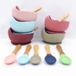 1Pc Silicone Youngsters Bowls With Suction+1Pc Spoon- Feeding Set Silicone Bowl With Spoon For Youngsters Youngsters - Food Plates With Suction- Learning Training Silicone Suction Bowl - Image 8