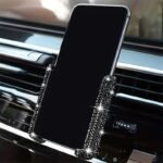 1Pc New Car Phone Holder With Artificial Diamond Car-Mounted Phone Holder, Cute Dual-Function Air Outlet Navigation, Air Outlet Car-Mounted Holder - Image 6