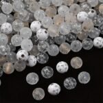 100Pcs 8Mm Frosted Acrylic Beads In Golden & Silvery - Transparent Round Loose Beads For Diy Bracelets, Phone Charms & Keychain Crafting Accessories, Beads For Bracelets, Golden & Silvery - Image 4