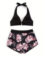 2023 European Sexy Halter Neck Women'S Split Bikini High Waist Swimwear - Image 2