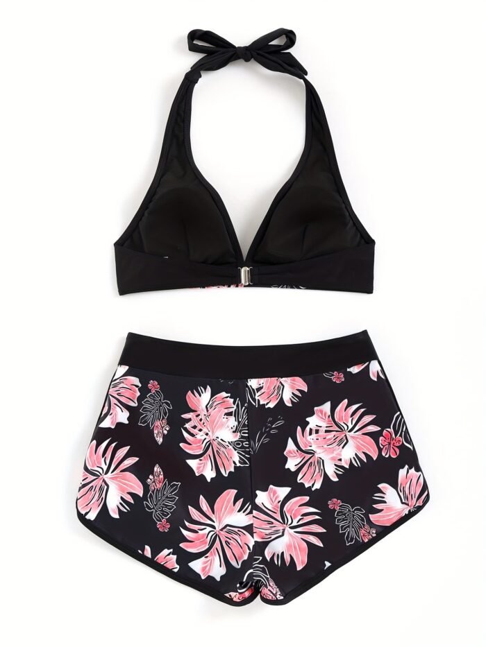 2023 European Sexy Halter Neck Women'S Split Bikini High Waist Swimwear - Image 2
