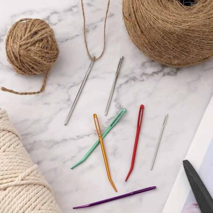 12Pcs Large-Eye Blunt Needle, Plastic Bent Tapestry Needle, Stainless Steel Yarn Knitting Needles Sewing Needles Wool Needle Hand Knitting Needle Sewing Knitting Needle For Crochet Projects - Image 8