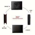 1Pc New Men'S Lion Embossed Pattern Wallet, Pu Leather Trifold Money Clip, Multi-Card Slot Zipper Wallet, Men'S Purse Gift - Image 11