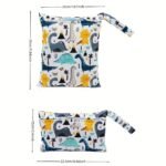 Asenappy 2Pcs Dinosaur Print Washable Diaper Bag Christmas - Image 2