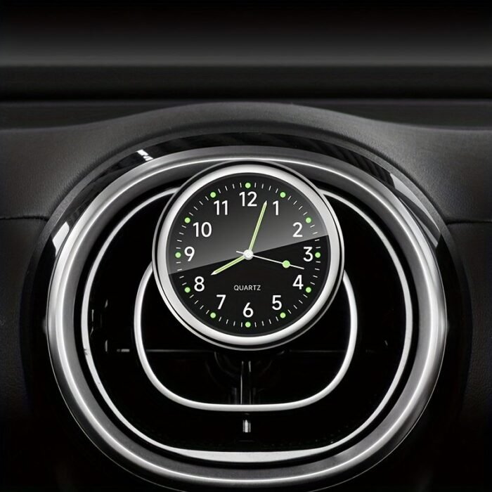 1Pc Glow Decorative Clock Car Clock Mini Quartz Analog Car Dashboard Time Stick-On Clock Watch For Car Decoration Exclusive For High-End Cars - Image 6