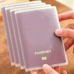 1Pc Vacation Style Transparent Pvc Passport Holder - Water-Resistant, Stain & Fade Resistant, Open Closure Passport Cover With Pvc Lining - Travel Document Organizer - Image 5