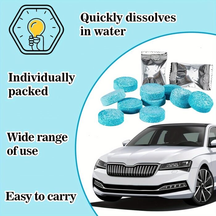 20/30/50Pcs Of Car Glass Water Concentrated Wiper Solid Effervescent Tablets For Cleaning Oil Stains, Suitable For All Seasons - Image 6