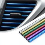 10Pcs 20Cm Car Air Conditioner Decoration Strip For Vent Outlet, U Shape Moulding Trim Strips, Styling Car Door Edge Corner Protector