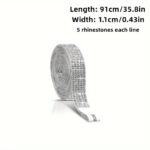 1 Roll Self-Adhesive Rhinestone Striped Sparkling Ribbon Sticker, Craft Jewelry Tape Roll, Used For Diy Arts And Crafts, Wedding Parties, Car Phone Glass Decoration - Image 9