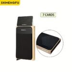 1Pc Men'S Anti-Theft Slim Aluminum Wallet, With Elasticity Back, Pouch Id Credit Card Holder, Mini Rfid Wallet, Automatic Pop Up Card Holder - Image 13