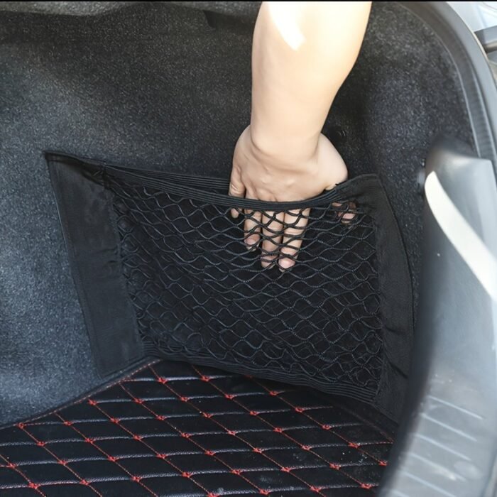 A Universal Storage Bag With Elastic Rope Net For The Back Of Car Seats, Designed To Organize Belongings. - Image 8