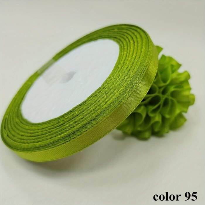 1 Roll 25 Yards 6Mm Wide Satin Ribbon Ribbon Wedding Festival Decoration With Flowers Gift Wrapping With Bow Diy Making - Image 26