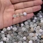 100Pcs 8Mm Frosted Acrylic Beads In Golden & Silvery - Transparent Round Loose Beads For Diy Bracelets, Phone Charms & Keychain Crafting Accessories, Beads For Bracelets, Golden & Silvery - Image 2