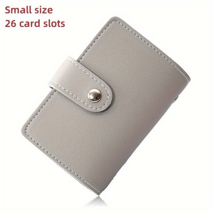 26 Card Slots Pu Leather Credit Card Storage Bag Unisex Simple Texture Multi-Card Slot Card Bag Coin Purse - Image 11