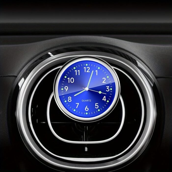 1Pc Glow Decorative Clock Car Clock Mini Quartz Analog Car Dashboard Time Stick-On Clock Watch For Car Decoration Exclusive For High-End Cars - Image 4