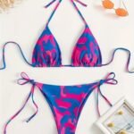 Camo Halter V Neck 2 Piece Set Bikini, Triangle Tie Back Backless Tie Side High Cut Swimsuits, Women'S Swimwear & Clothing