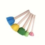 5Pcs Art Painting Sponge Brushes Set, Foam Rubbing Graffiti Stamp Tools, Multi-Color (Blue, Green) For Creative Art Projects, Graffiti Art Supplies|Colorful Art Tools|Durable Handles - Image 4