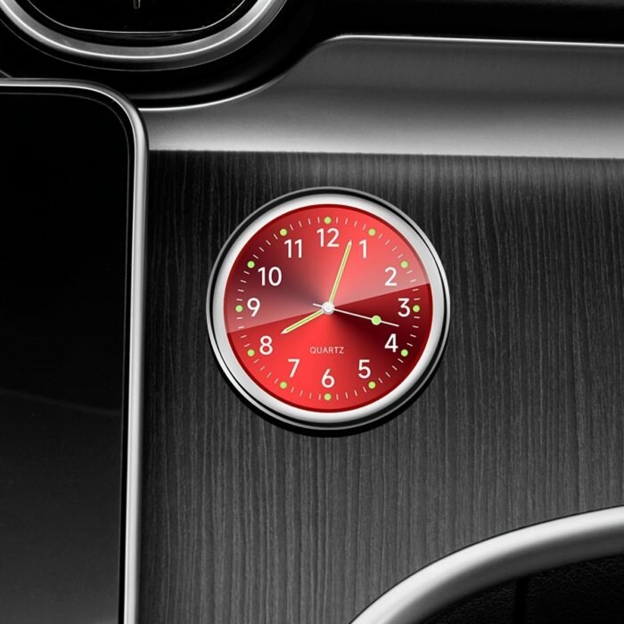 1Pc Glow Decorative Clock Car Clock Mini Quartz Analog Car Dashboard Time Stick-On Clock Watch For Car Decoration Exclusive For High-End Cars - Image 5