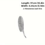 1 Roll Self-Adhesive Rhinestone Striped Sparkling Ribbon Sticker, Craft Jewelry Tape Roll, Used For Diy Arts And Crafts, Wedding Parties, Car Phone Glass Decoration - Image 3
