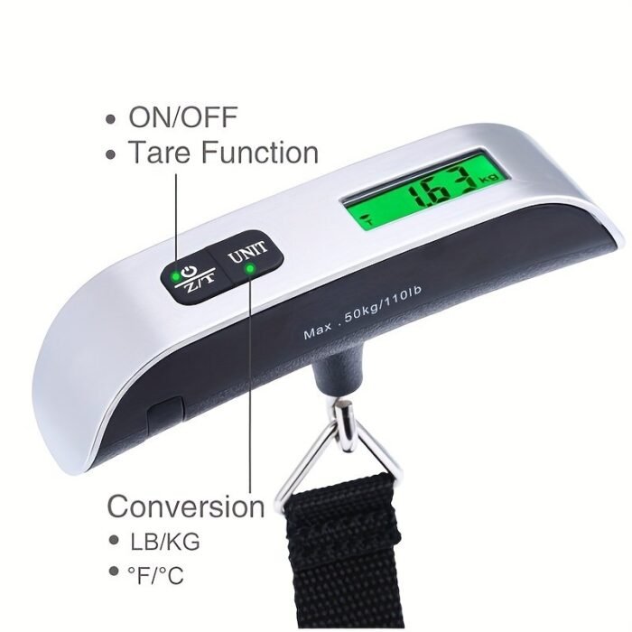 A Tool For Measuring The Weight Of Luggage When Traveling, With A Portable Digital Lcd Display, Capable Of Weighing Up To 110Lb/50Kg. - Image 4