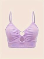 Fashionable Women'S Tankini Top With Heart Pattern And Ribbed Fabric - Image 3