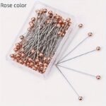 100Pcs Metal Four-Color Positioning Needles, Colorful Plastic Boxed Bead Needles, Flower Packaging Material Large Head Needles, Fixed Sewing Pins For Tailors, Jewelry Diy - Image 5